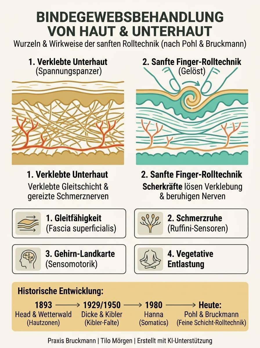 Die Geschichte des Bindegwebsgriffes (Pohltherapie®) und seine heutige therapeutische Bedeutung - Praxis Bruckmann 2026